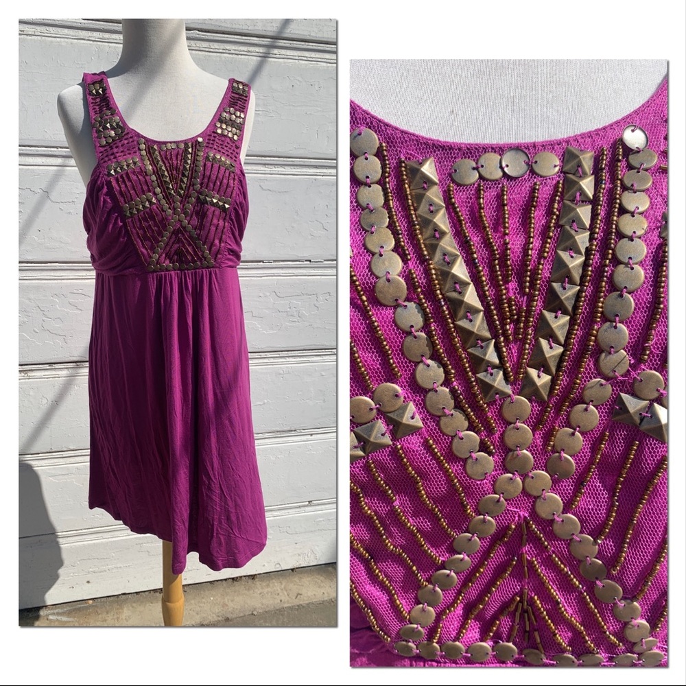 Beaded Purple Apt 9 Dress NWT Size Lg
